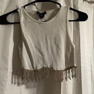 Crop top tank with diamonds